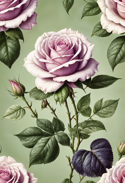 Papel tapiz de flores botánicas de la época