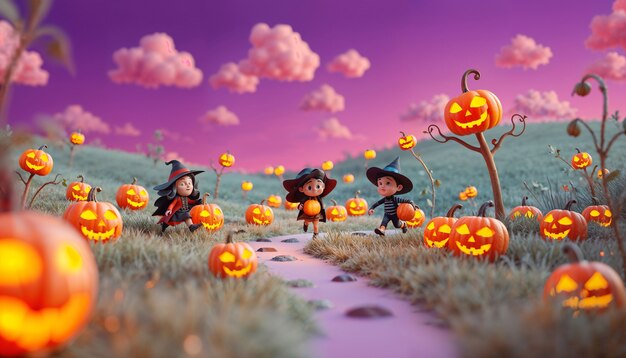 El papel tapiz de Halloween de dibujos animados
