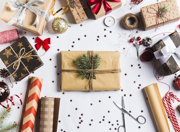 Paquete de caja de regalo de navidad año nuevo navidad embalaje papel de envolver,