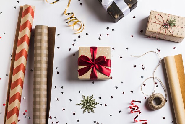 Paquete de caja de regalo de navidad año nuevo navidad embalaje papel de envolver,