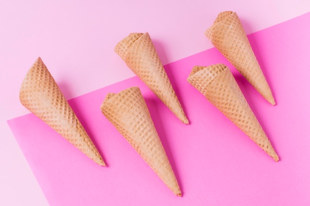 Paquete de conos de helado plano