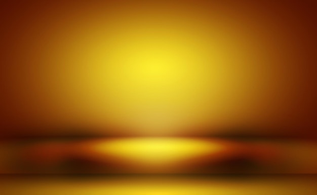 Foto gratuita pared de estudio de degradado amarillo dorado de lujo abstracto bien utilizado como banner de diseño de fondo y prensa de producto