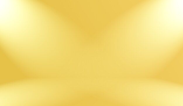 Pared de estudio degradado amarillo oro de lujo abstracto, bien uso como fondo, diseño, banner y presentación del producto.