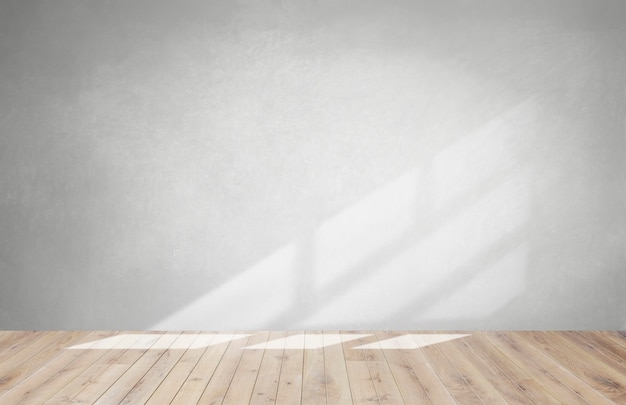 Foto gratuita pared gris en una habitación vacía con piso de madera