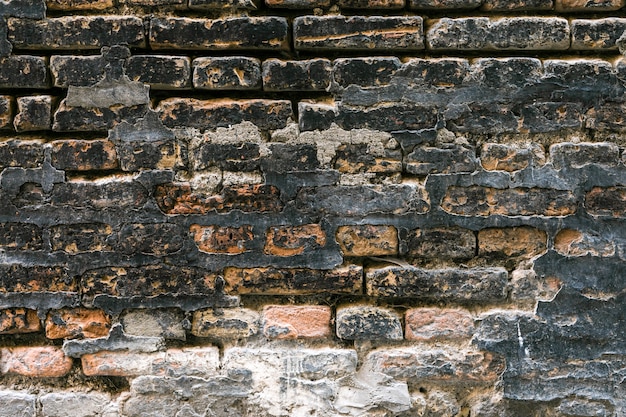 Pared de ladrillo áspero y sucio