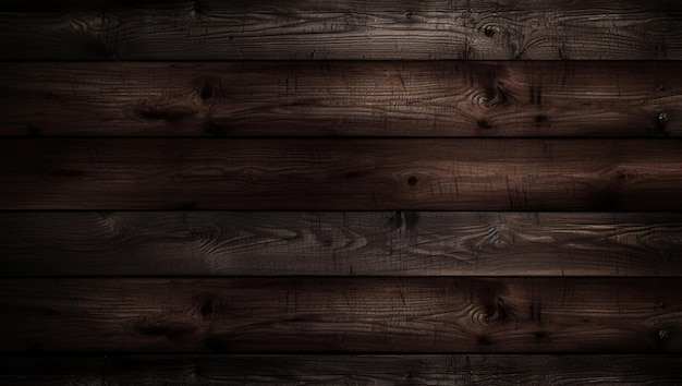 Una pared de madera de color marrón oscuro con un fondo oscuro