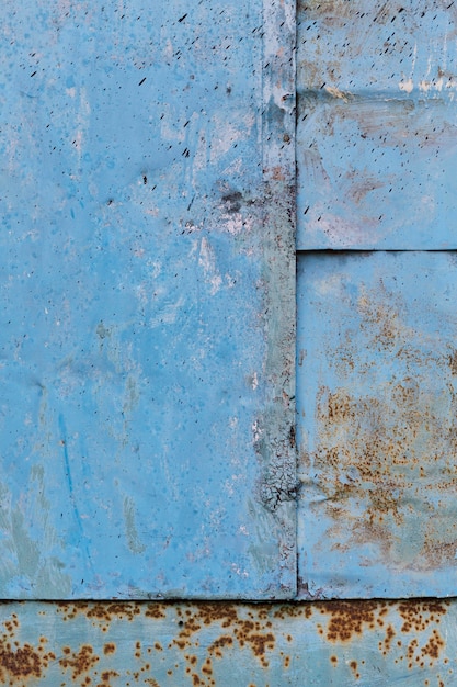 Foto gratuita pared metálica azul oxidado