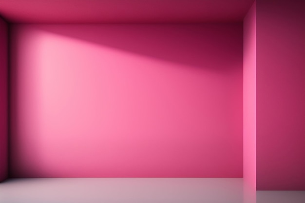 Una pared rosa con un cuadro blanco en la esquina y otro cuadro blanco en la esquina.