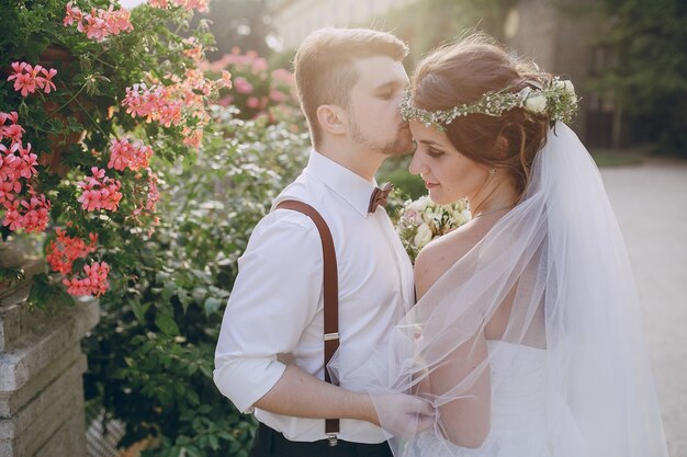 Pareja de boda enamorados