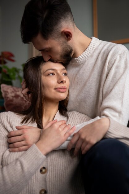 Pareja disfrutando de sus momentos de intimidad