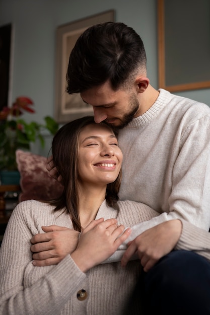 Pareja disfrutando de sus momentos de intimidad