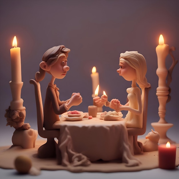 Foto gratuita pareja de hombre y mujer con velas el día de san valentín