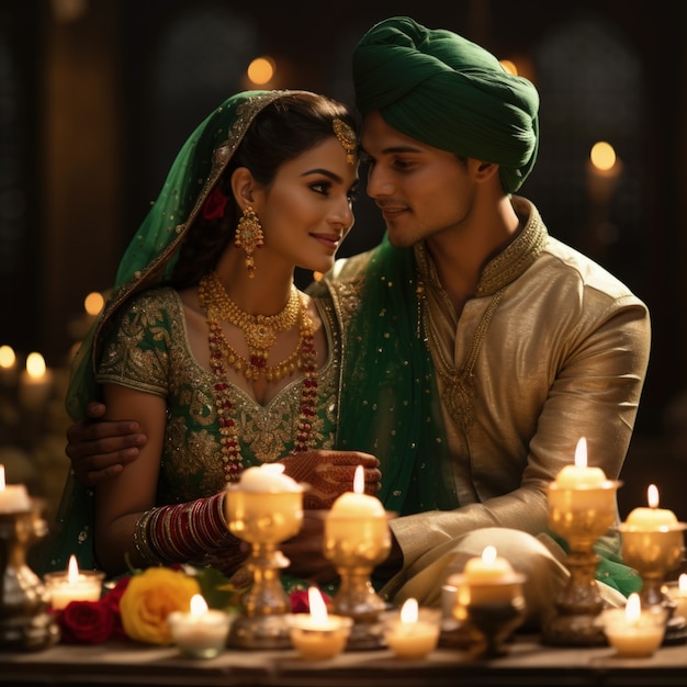 Foto gratuita una pareja india afectuosa celebra el día de la propuesta juntos.