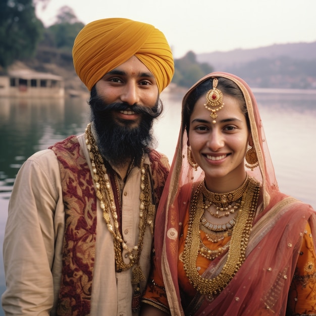 Una pareja india celebra el día de la propuesta siendo romántica entre sí.