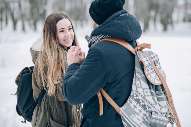 Pareja en invierno