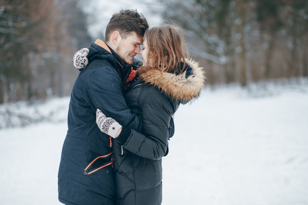 Pareja en invierno