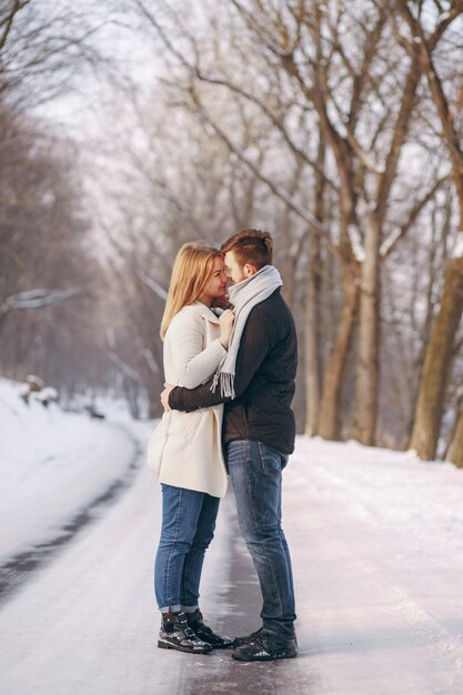 Pareja en invierno