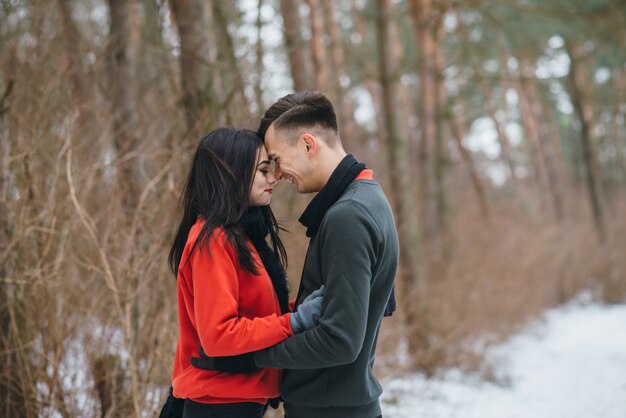 pareja en invierno