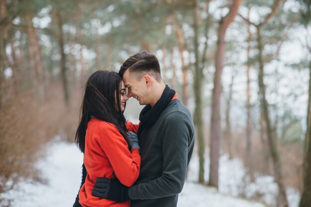 pareja en invierno