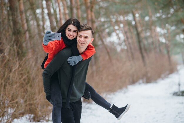 pareja en invierno