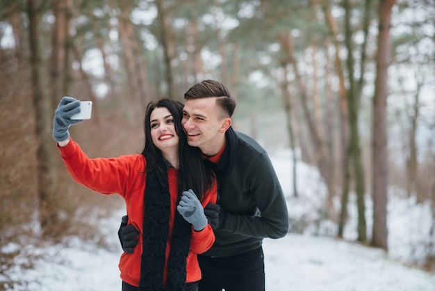 pareja en invierno