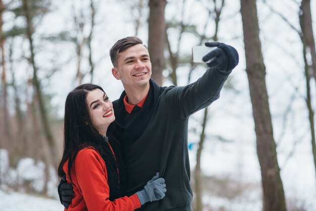 pareja en invierno