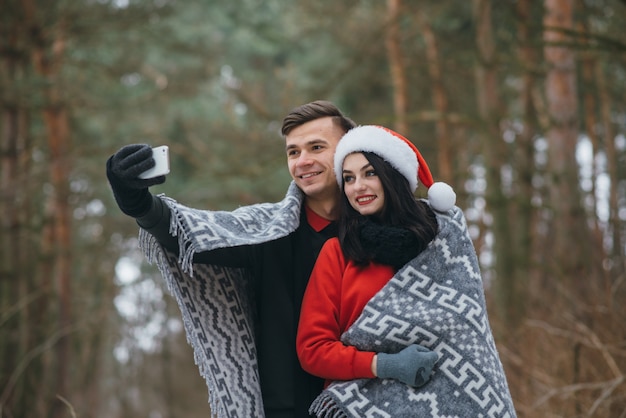 pareja en invierno