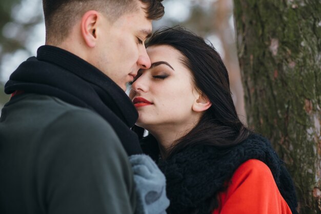 pareja en invierno