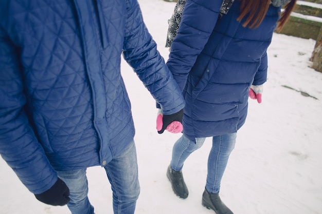 pareja en invierno