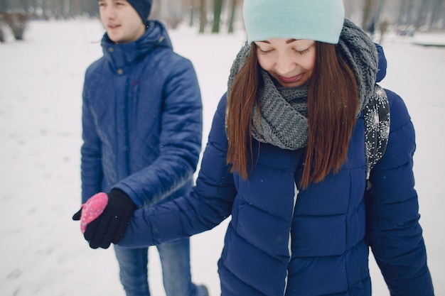 pareja en invierno