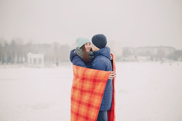 pareja en invierno