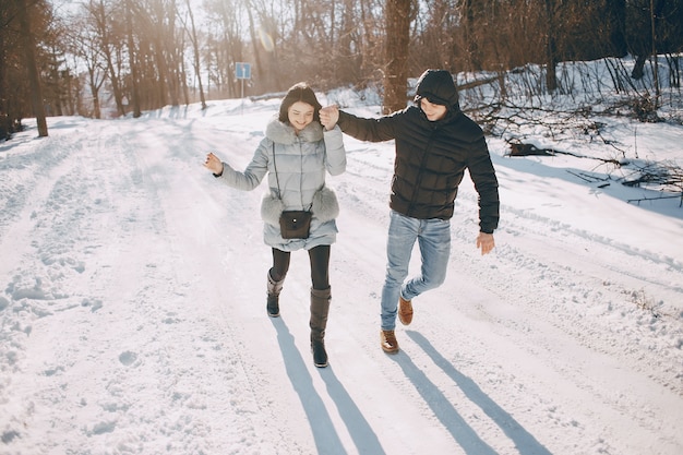 pareja en invierno