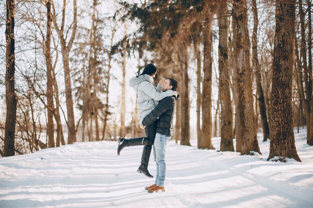 pareja en invierno