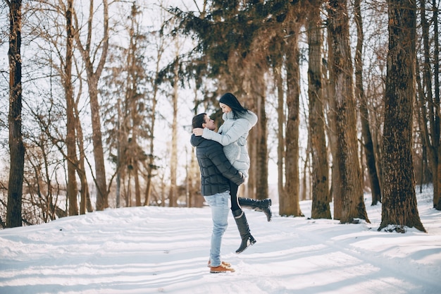 pareja en invierno