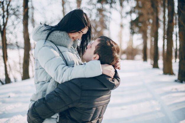 pareja en invierno