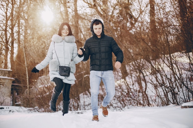 pareja en invierno