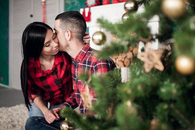 Pareja en Navidad