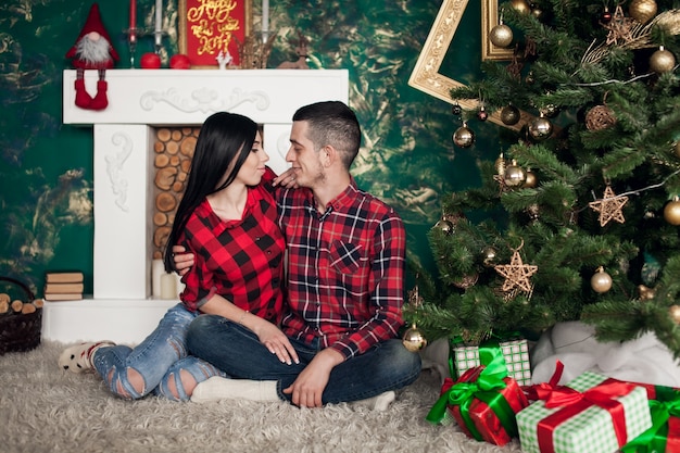 Pareja en Navidad