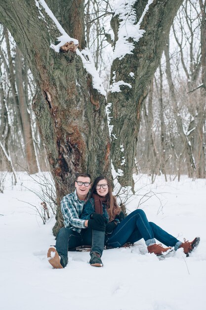 pareja en la nieve