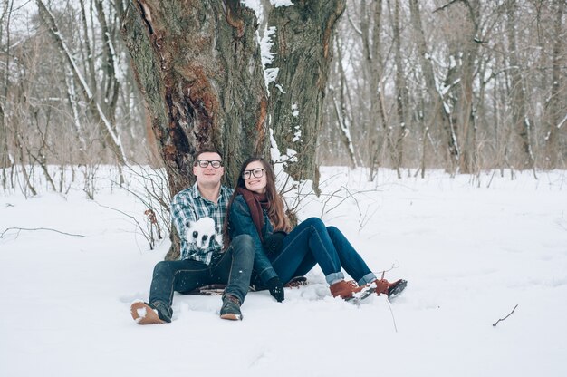 pareja en la nieve