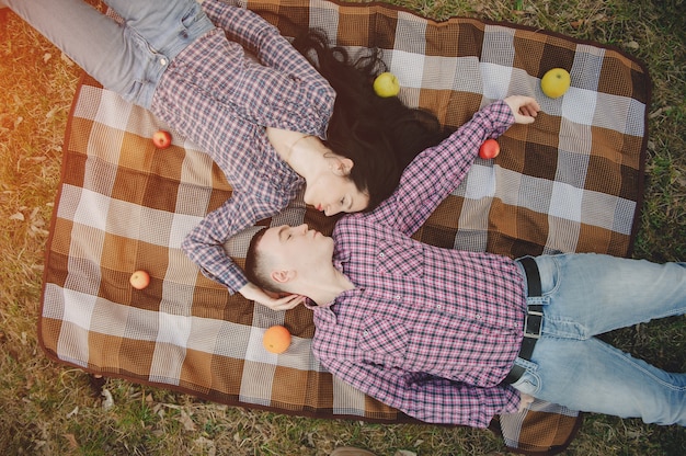 pareja en un picnic