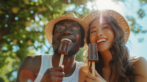 Foto gratuita una pareja de tomas medianas con un delicioso chocolate.