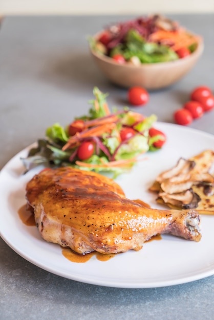 parrilla filete de pollo con salsa teriyaki