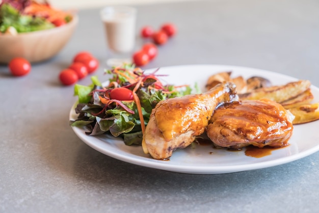 parrilla filete de pollo con salsa teriyaki