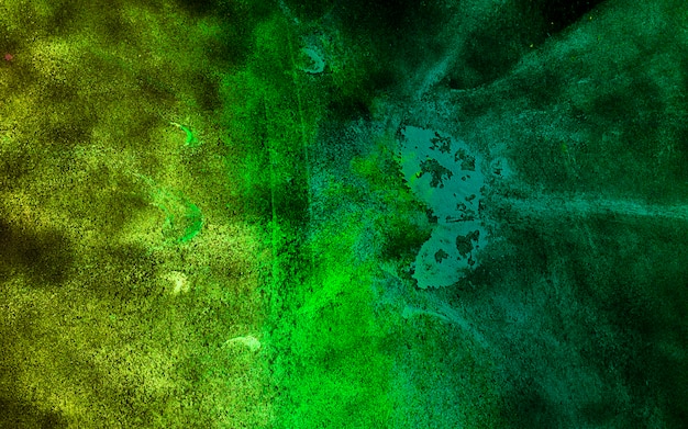 Partículas de color holi verde brillante en el fondo