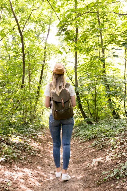 Un paseo por el bosque desde atrás