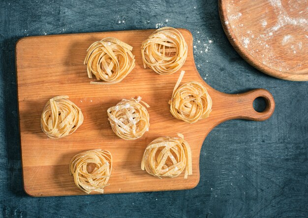 La pasta italiana seca