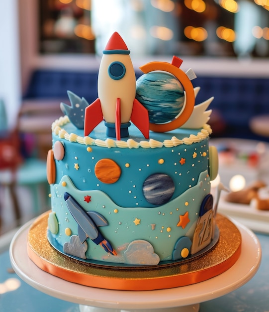 Foto gratuita un pastel de astronautas en 3d muy sabroso.