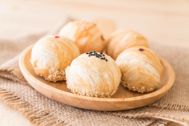 Pastel de China-Mung Bean con yema de huevo