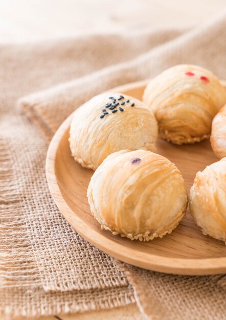 Pastel de China-Mung Bean con yema de huevo